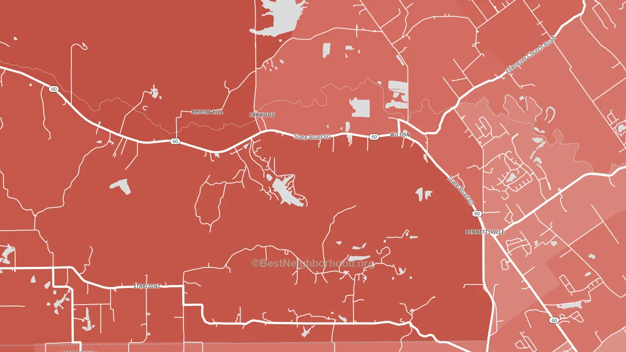 Broom Hill, IN block-group political-lean map