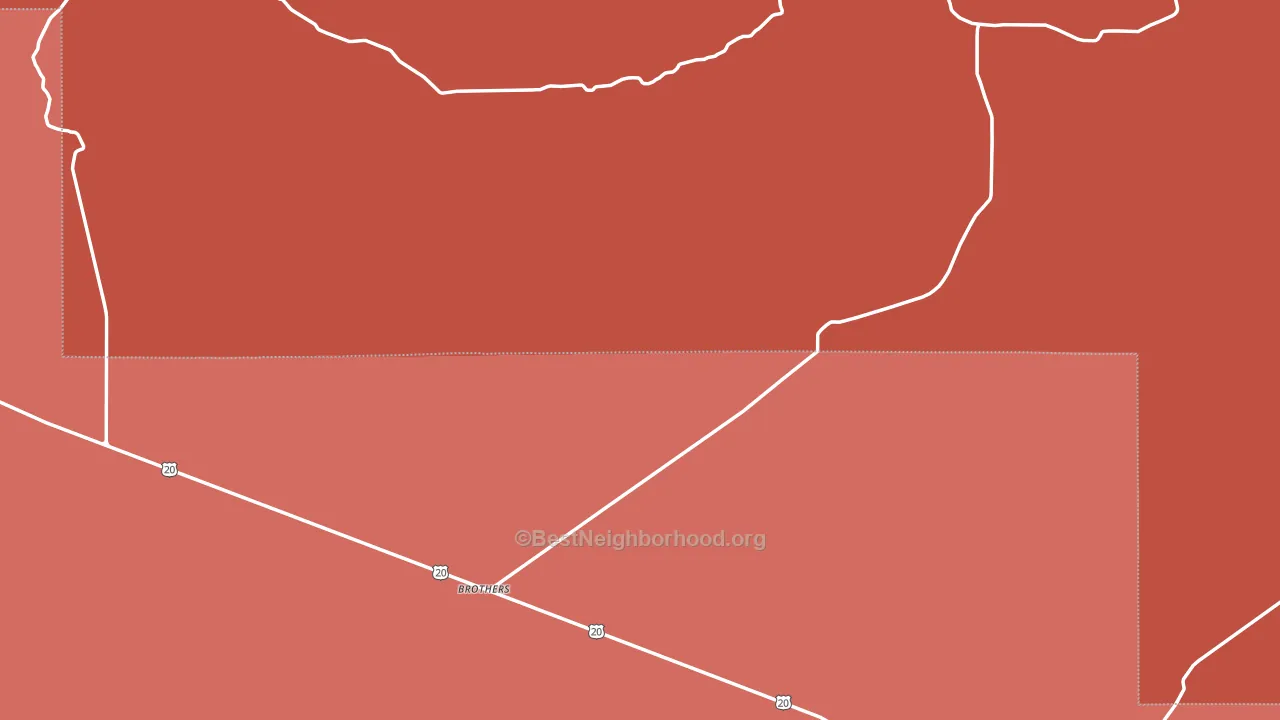 Brothers, OR block-group political-lean map