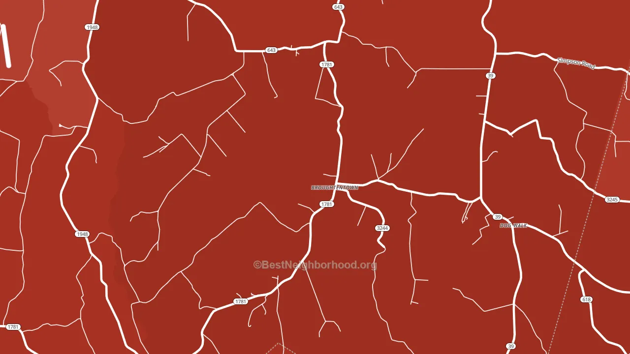 Broughtentown, KY block-group political-lean map