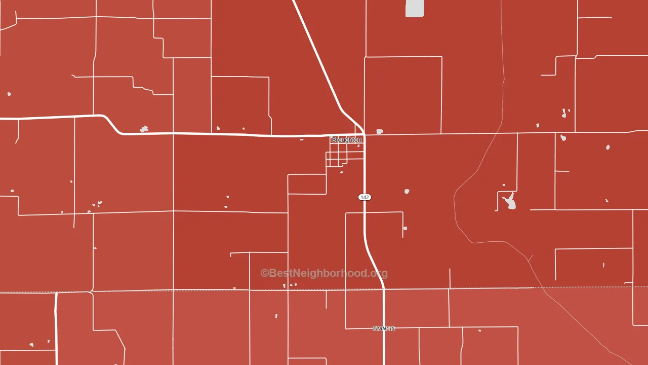 Broughton, IL block-group political-lean map