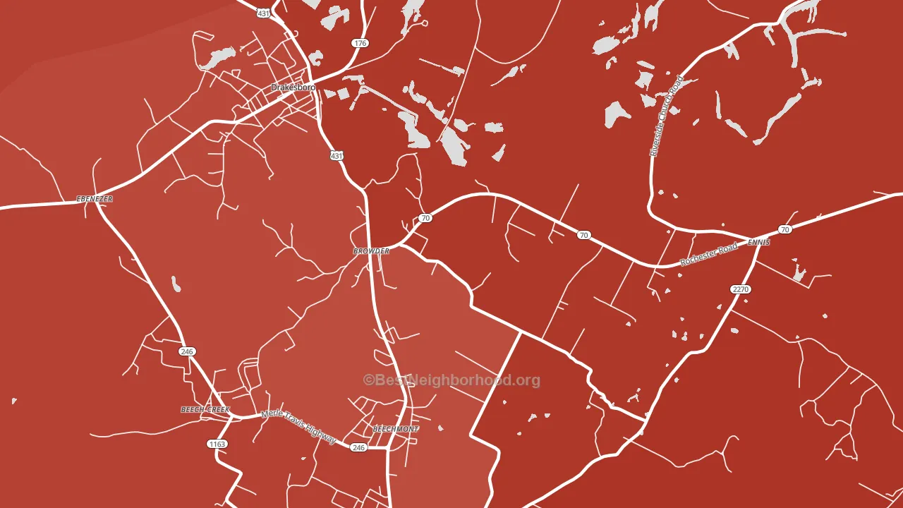 Browder, KY block-group political-lean map