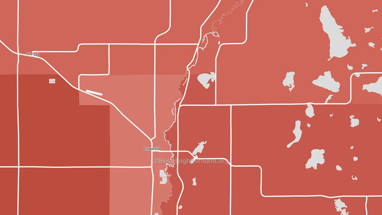 Browerville, MN block-group political-lean map