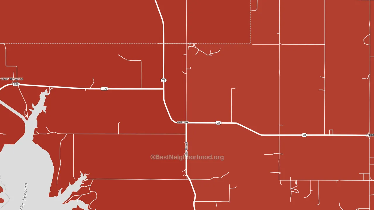 Brown, OK block-group political-lean map