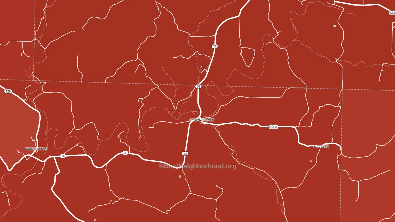 Brownbranch, MO block-group political-lean map