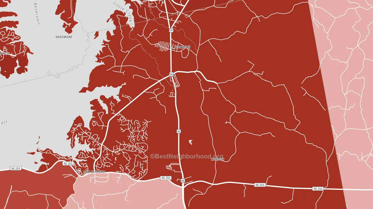 Browndell, TX block-group political-lean map