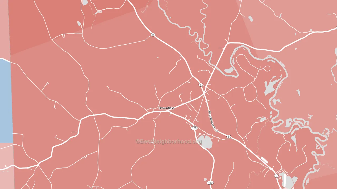 Brownfield, ME block-group political-lean map