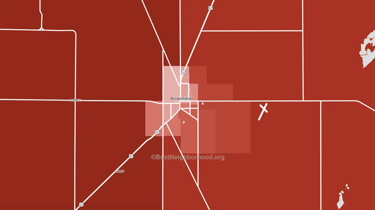 Brownfield, TX block-group political-lean map