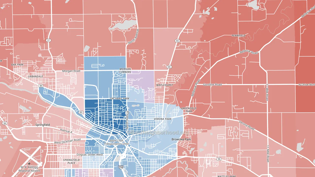 Brownlee Park, MI block-group political-lean map