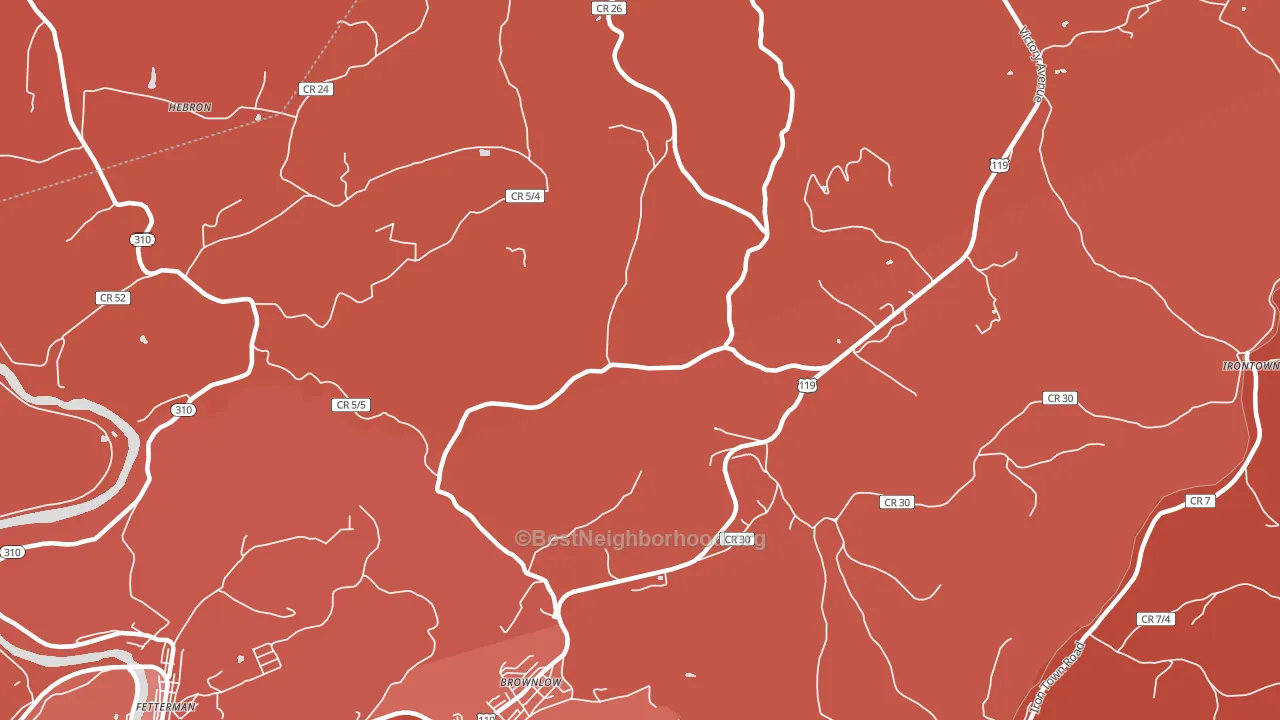 Brownlow, WV block-group political-lean map