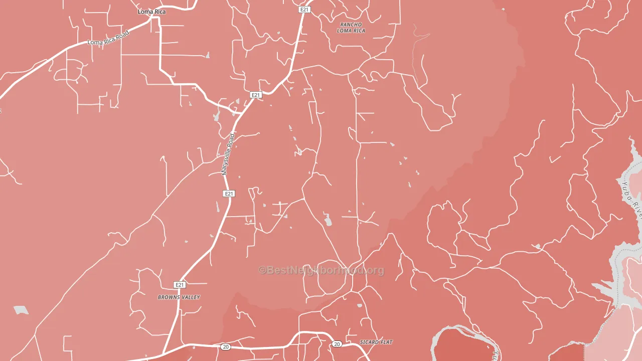 Browns Valley, CA block-group political-lean map