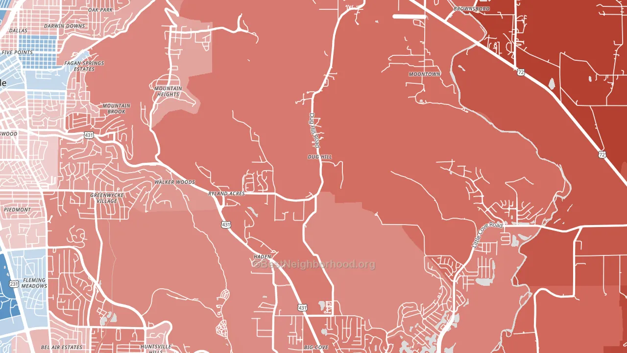 Brownsboro, AL block-group political-lean map
