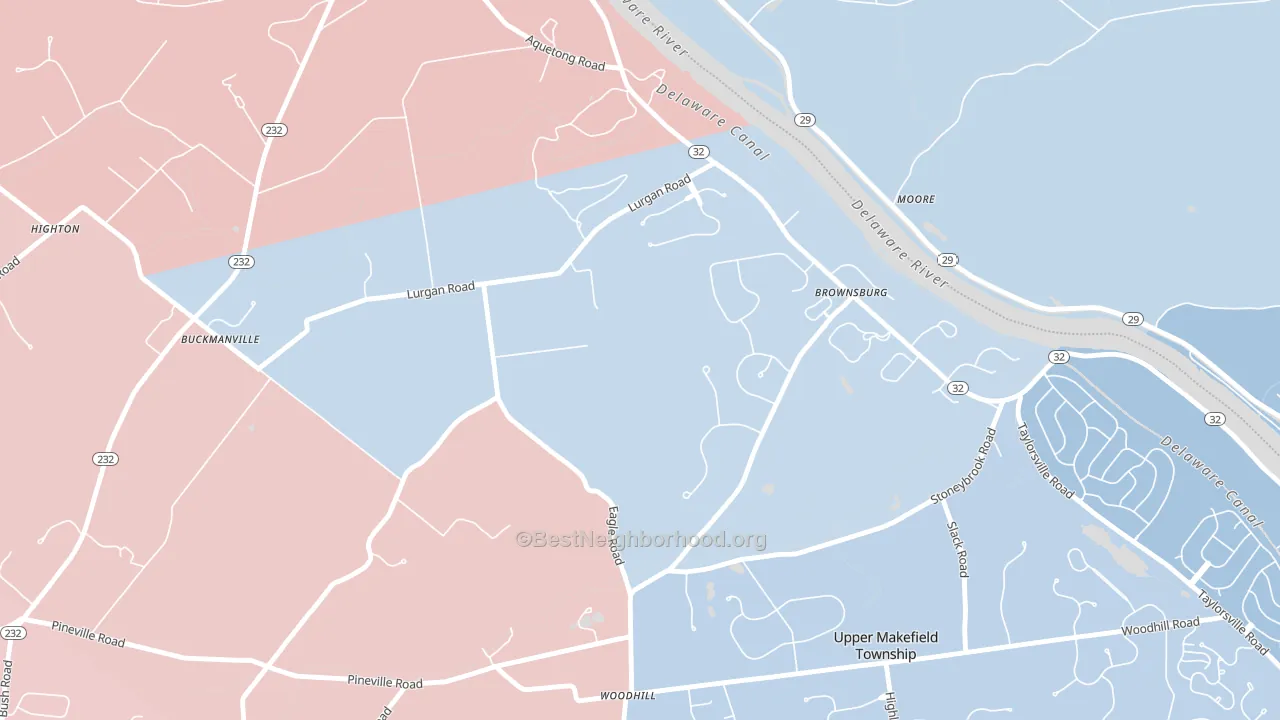 Brownsburg, PA block-group political-lean map