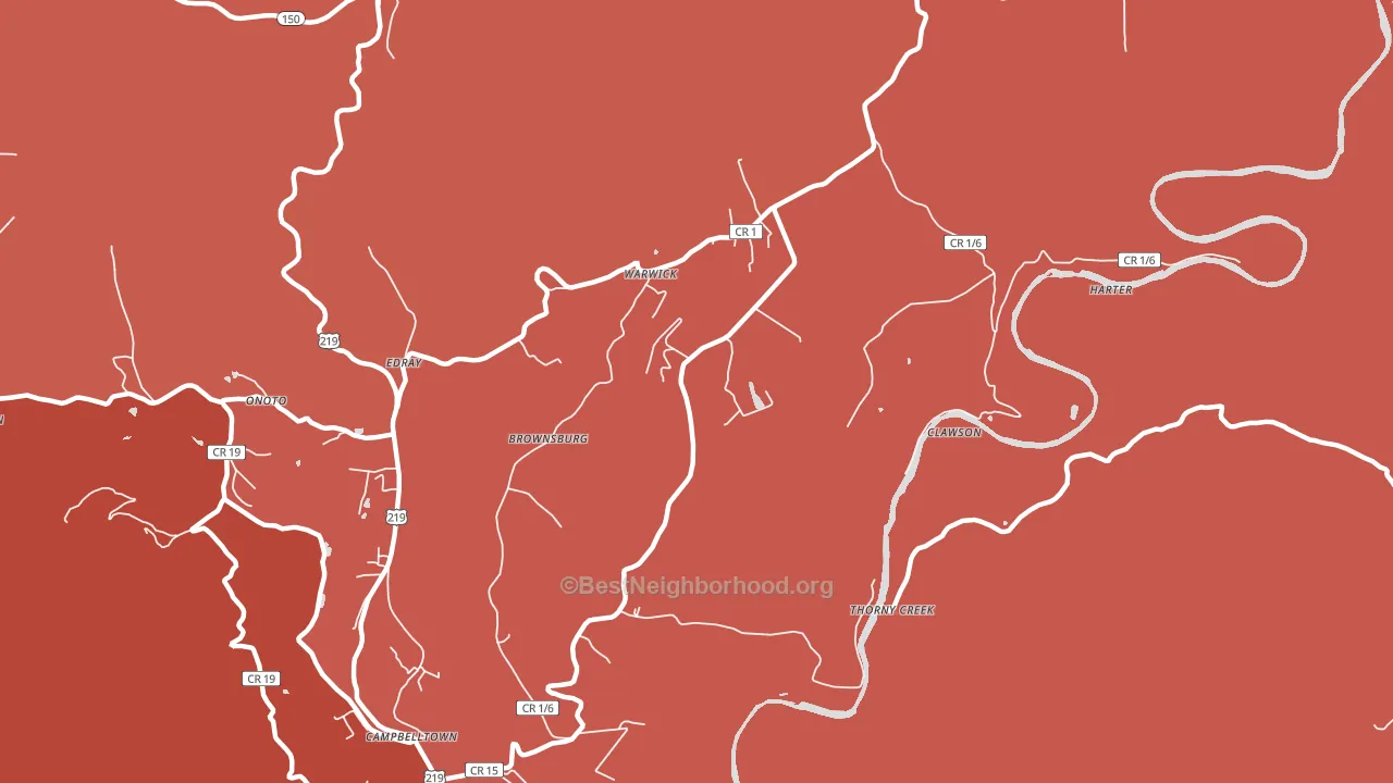 Brownsburg, WV block-group political-lean map