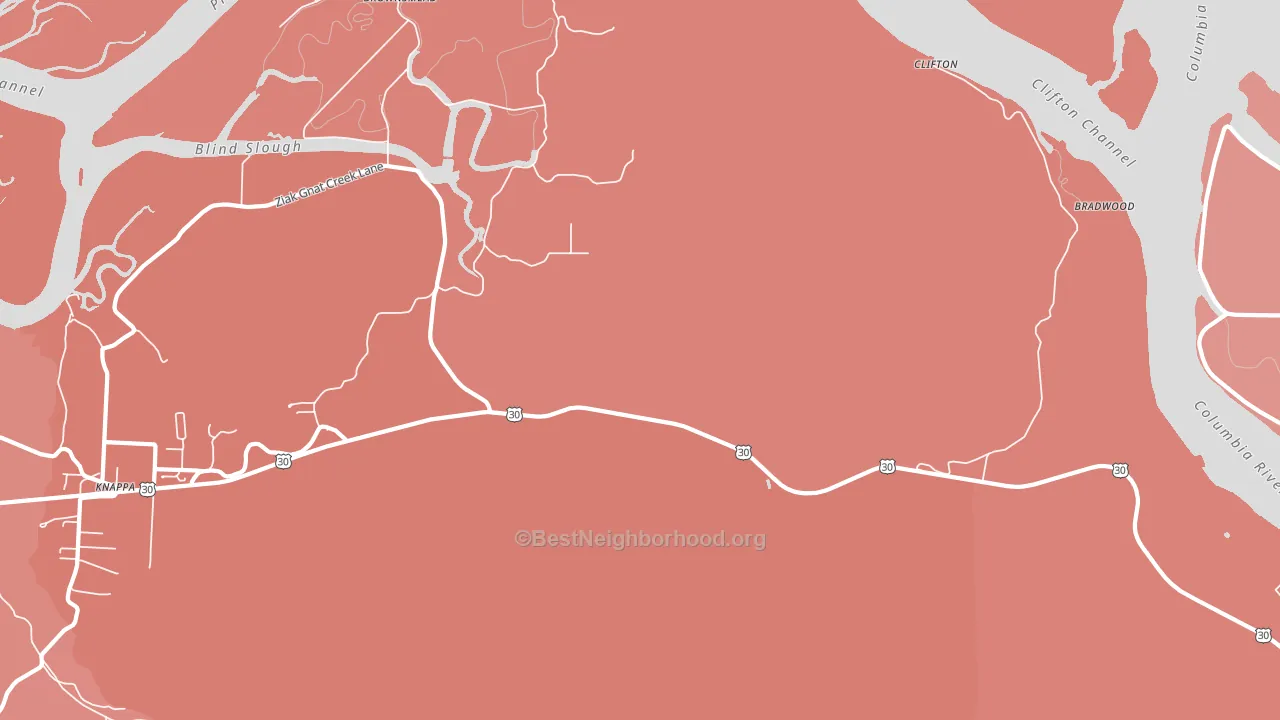 Brownsmead, OR block-group political-lean map