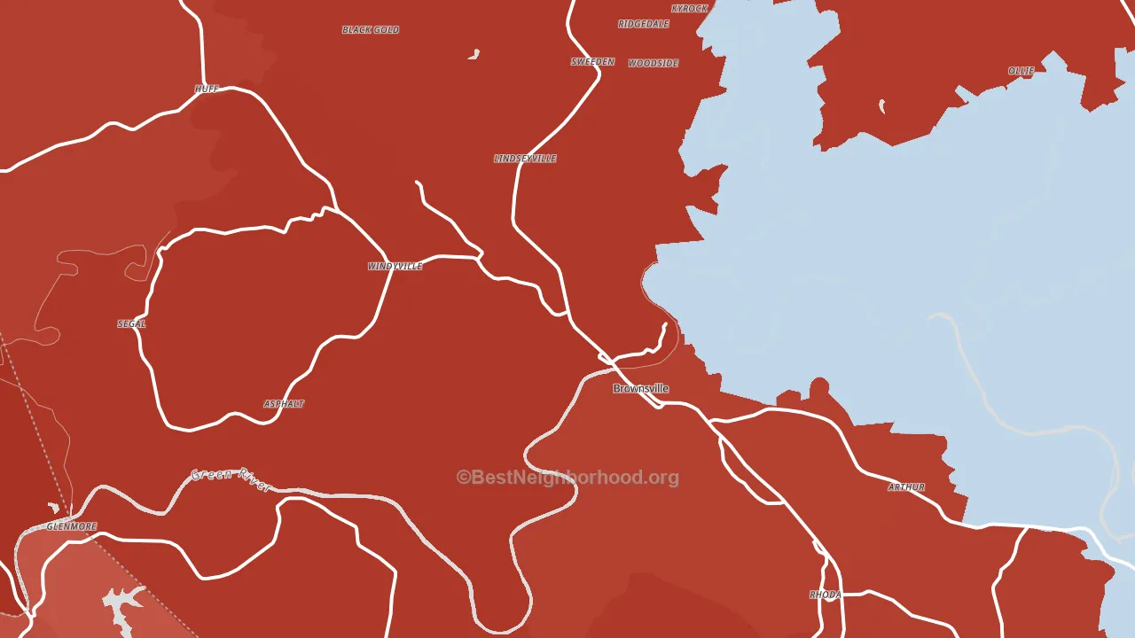 Brownsville, KY block-group political-lean map
