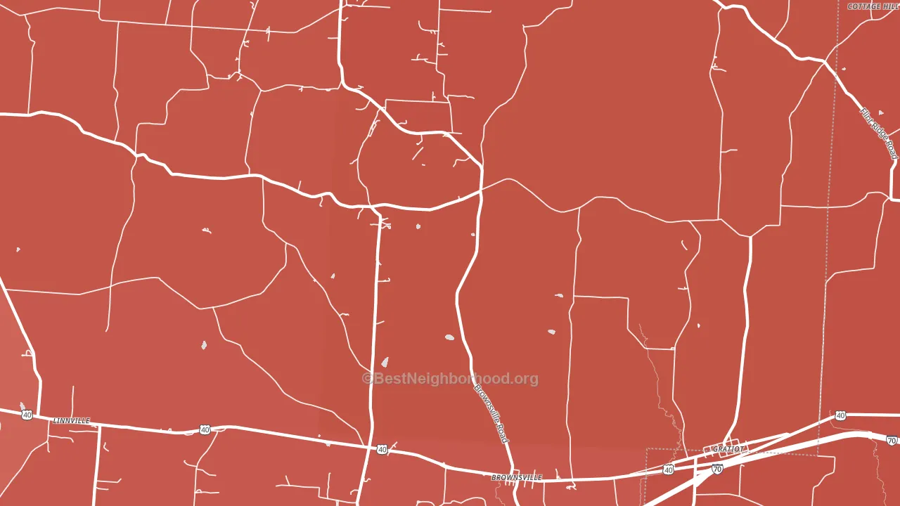 Brownsville, OH block-group political-lean map