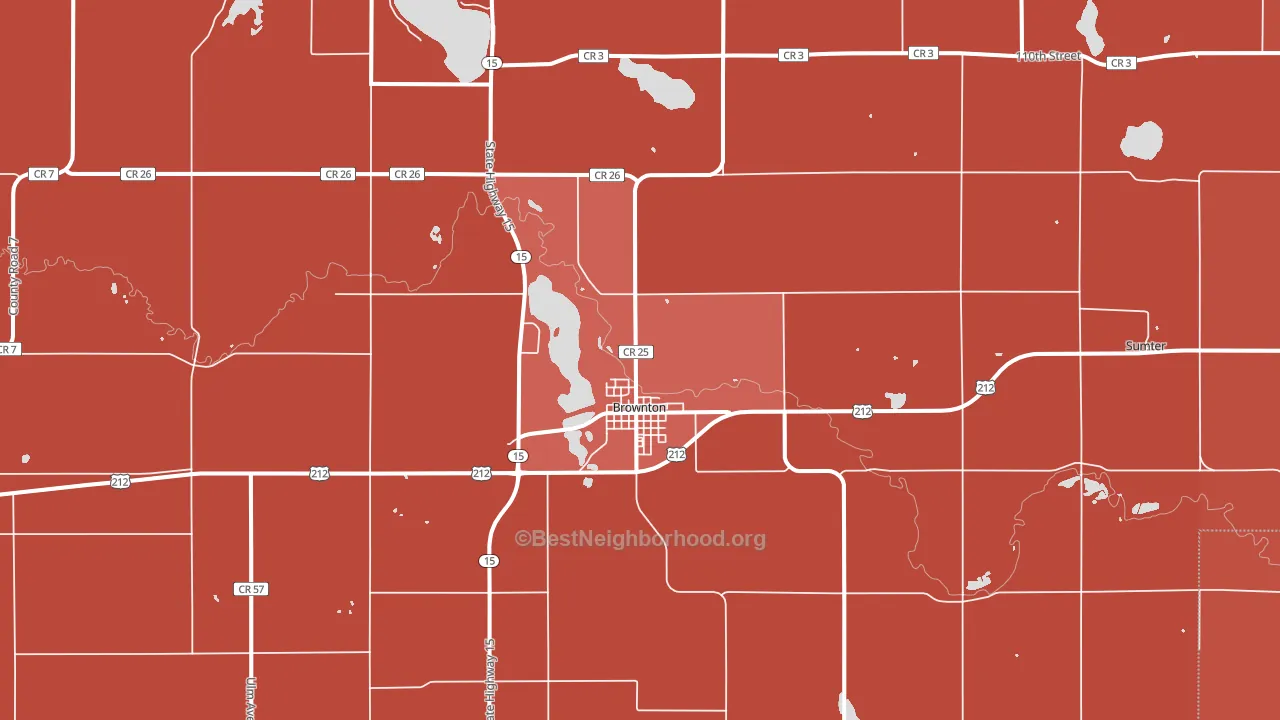 Brownton, MN block-group political-lean map