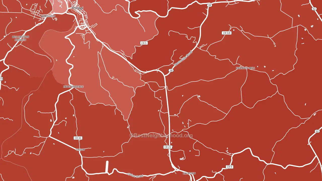 Brownton, WV block-group political-lean map