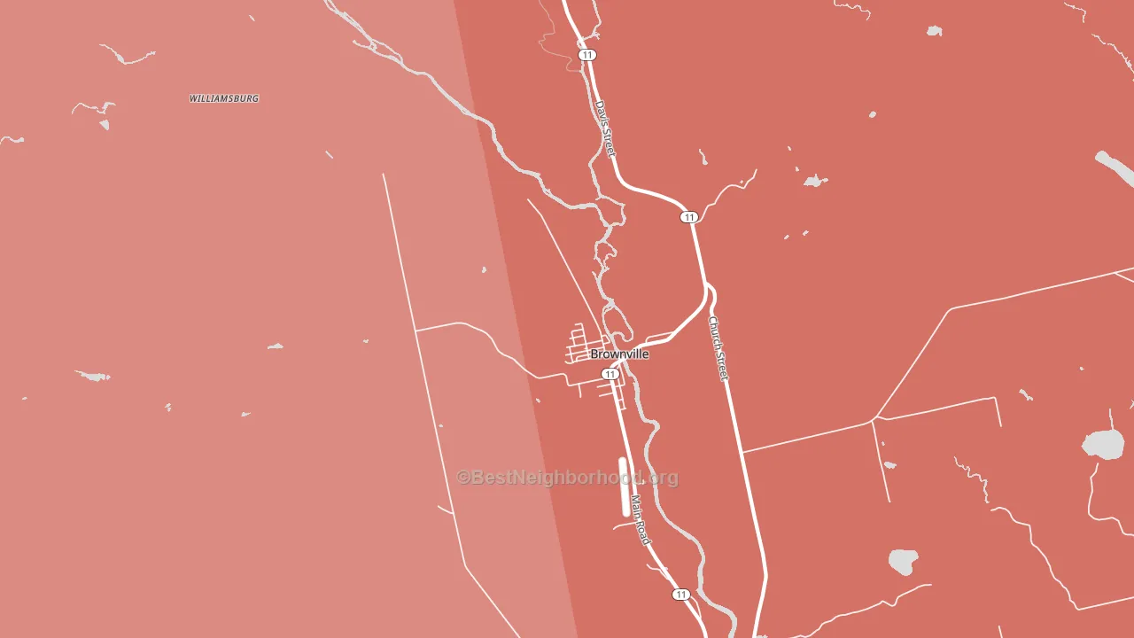 Brownville Junction, ME block-group political-lean map