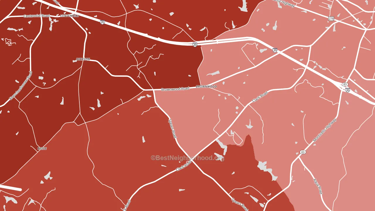 Brownwood, GA block-group political-lean map