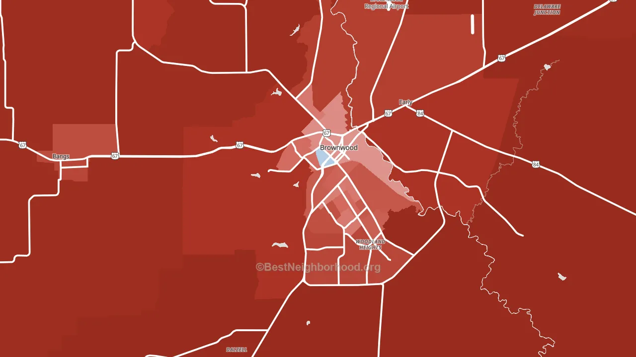 Brownwood, TX block-group political-lean map