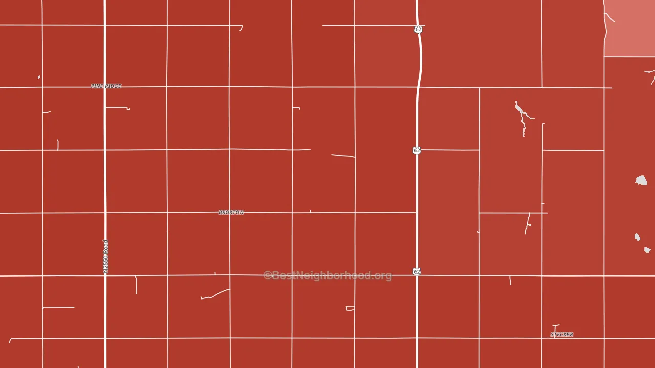 Broxton, OK block-group political-lean map