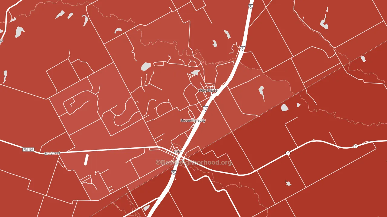 Bruceville-Eddy, TX block-group political-lean map