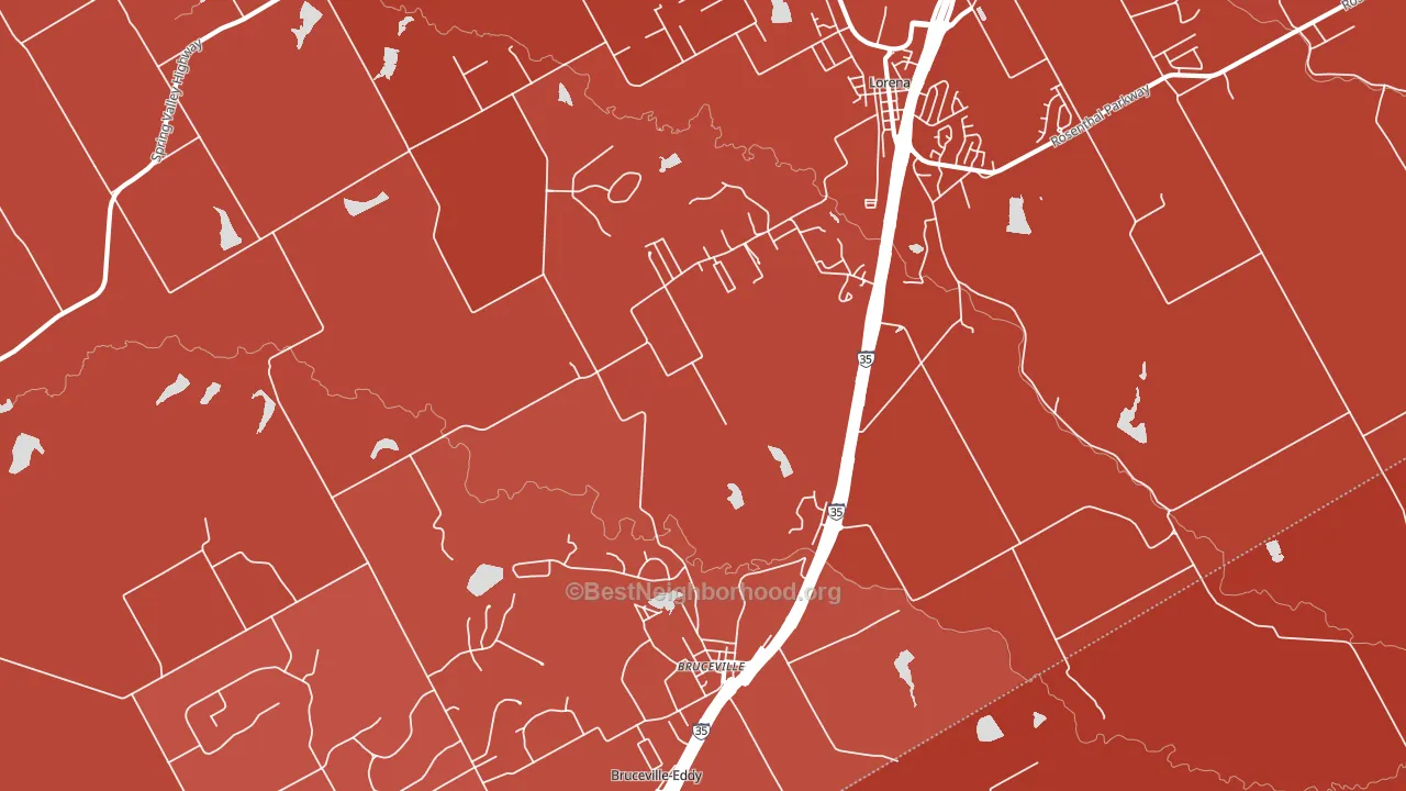 Bruceville, TX block-group political-lean map