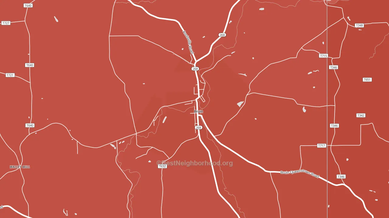 Bruin, PA block-group political-lean map