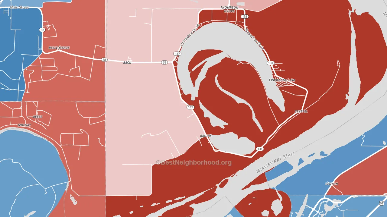Bruins, AR block-group political-lean map
