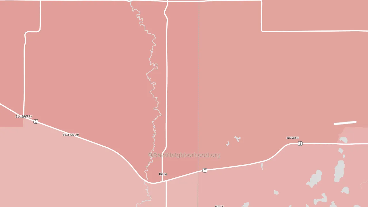 Brule, WI block-group political-lean map
