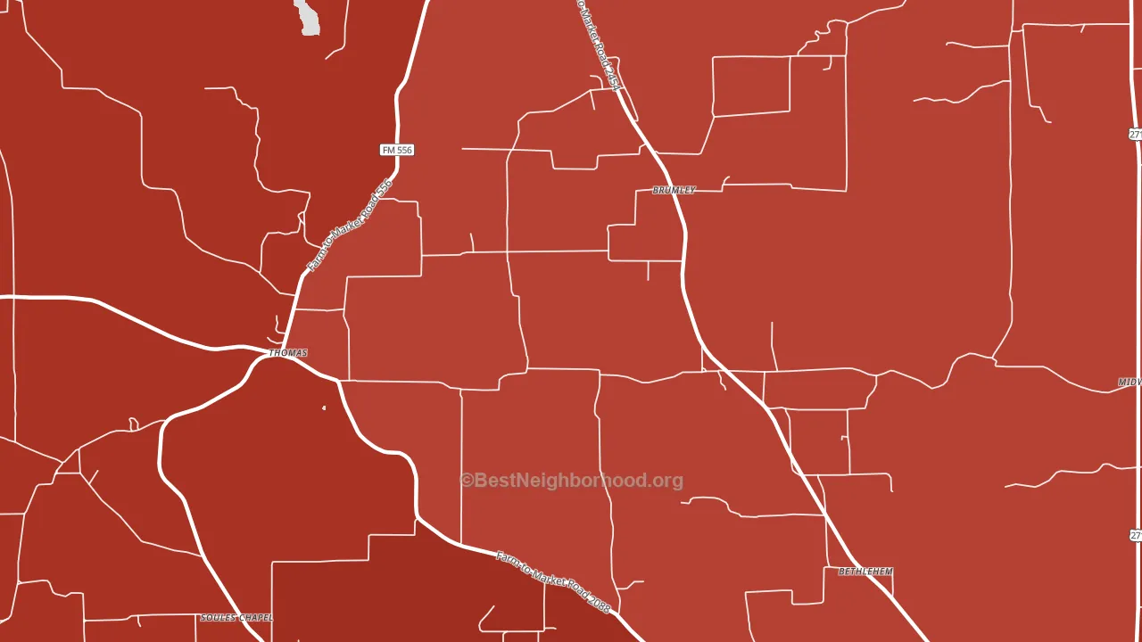 Brumley, TX block-group political-lean map