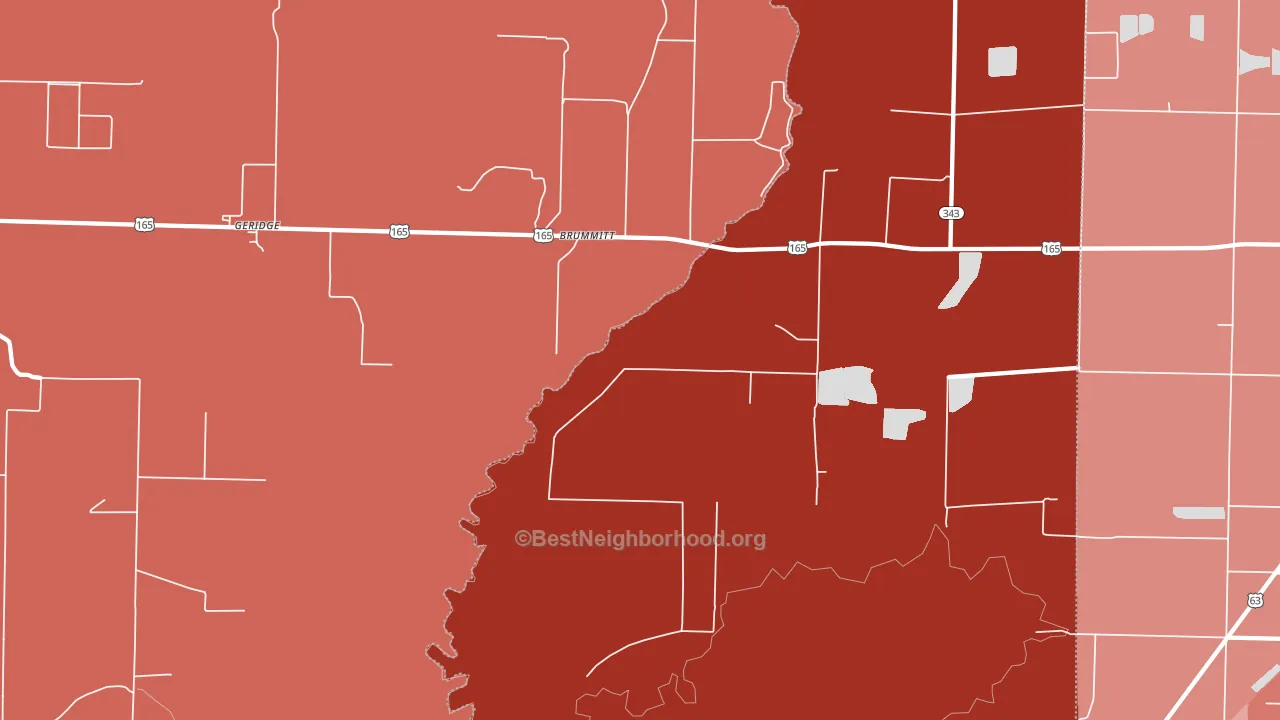 Brummitt, AR block-group political-lean map