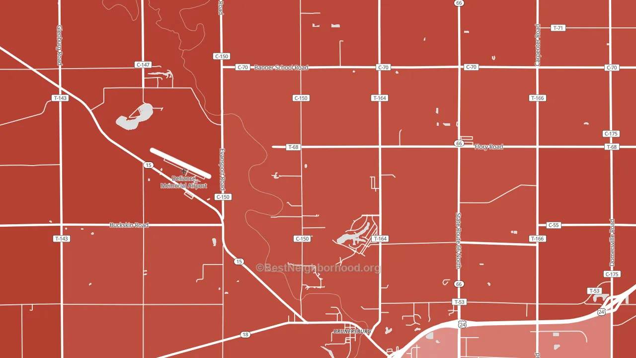 Brunersburg, OH block-group political-lean map