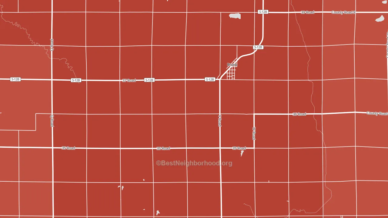 Bruno, NE block-group political-lean map