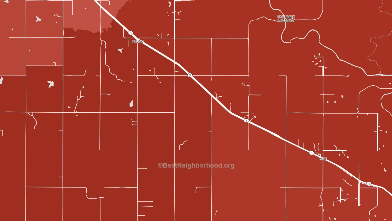 Bruno, OK block-group political-lean map