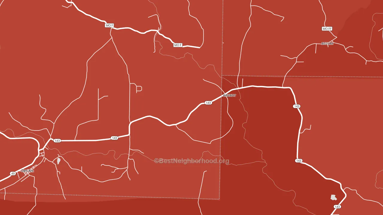 Brunot, MO block-group political-lean map