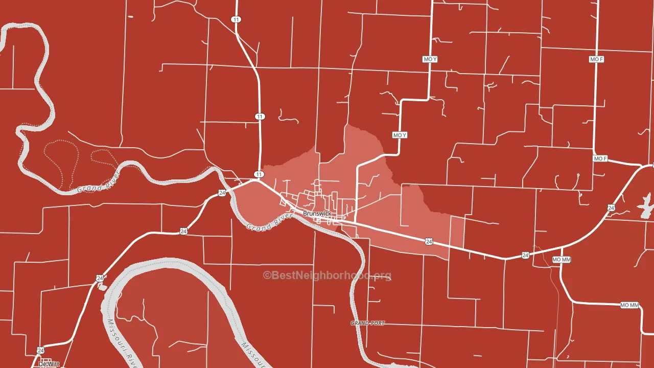 Brunswick, MO block-group political-lean map