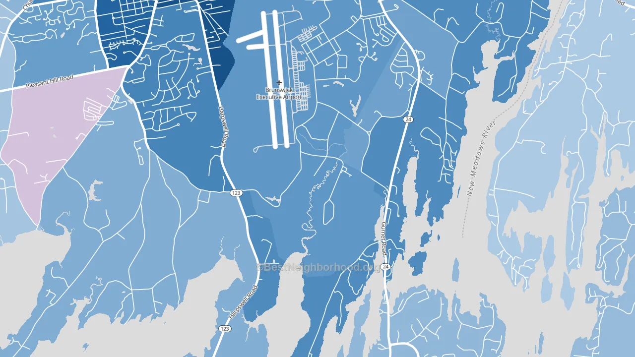 Brunswick Naval Air Station, ME block-group political-lean map