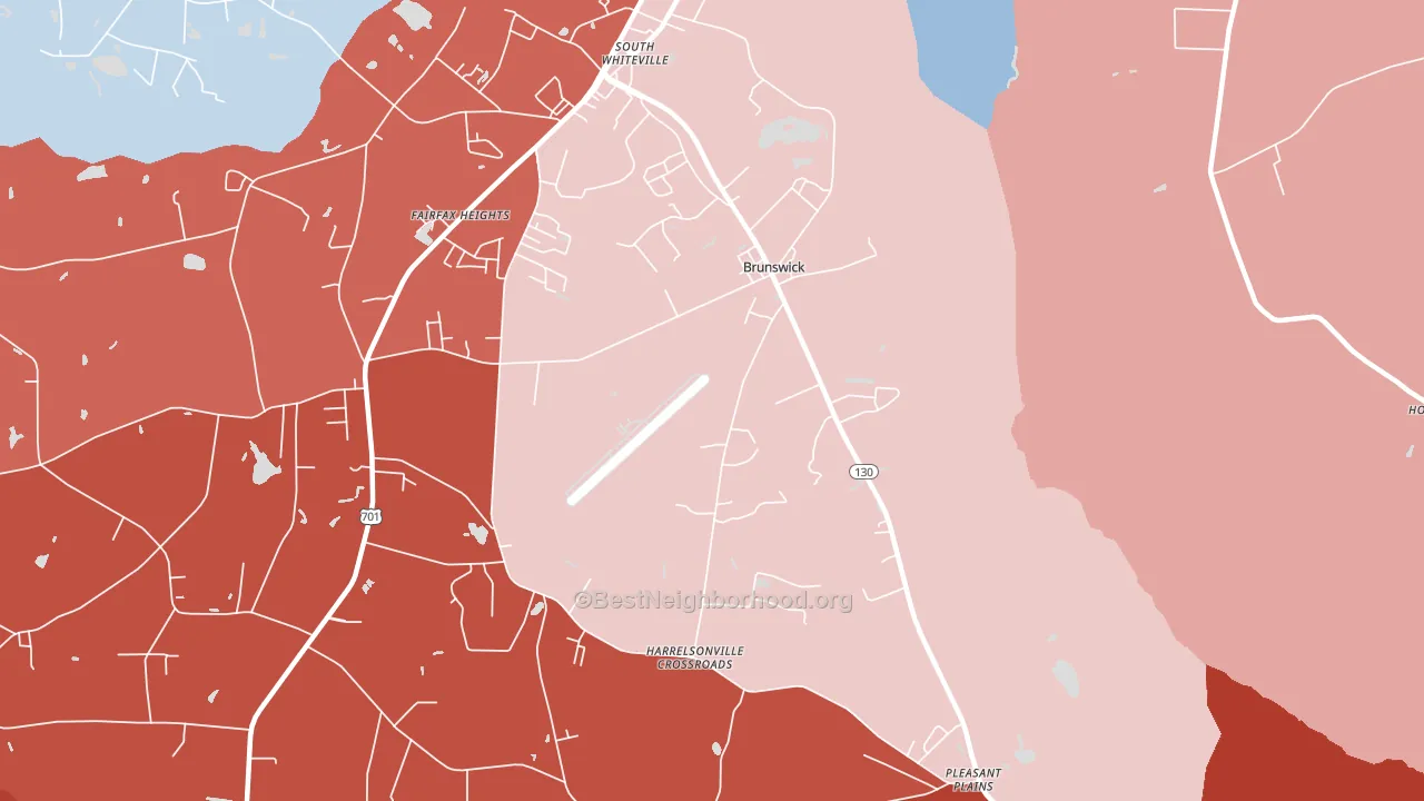 Brunswick, NC block-group political-lean map