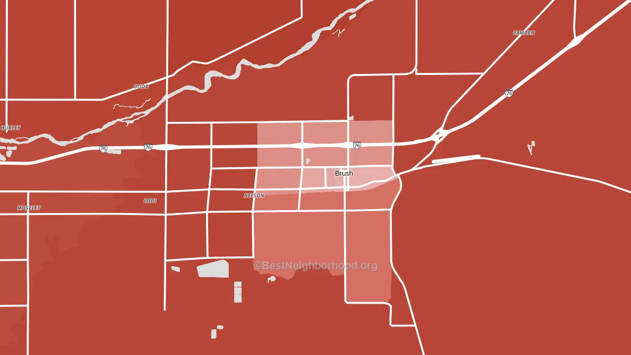 Brush, CO block-group political-lean map