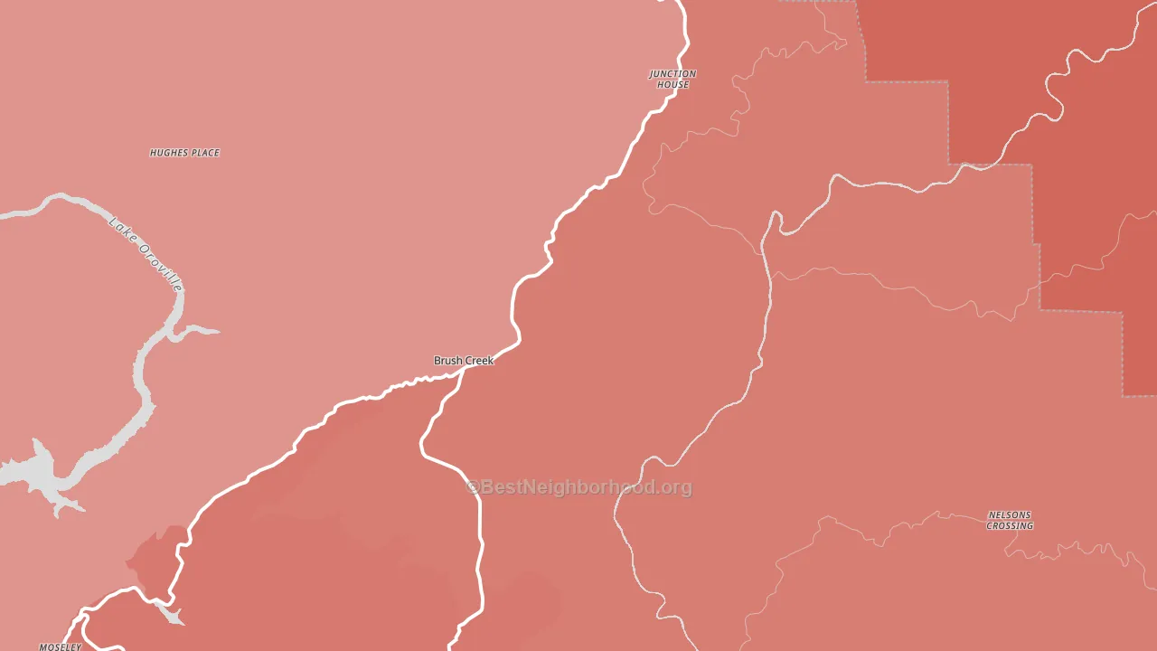 Brush Creek, CA block-group political-lean map