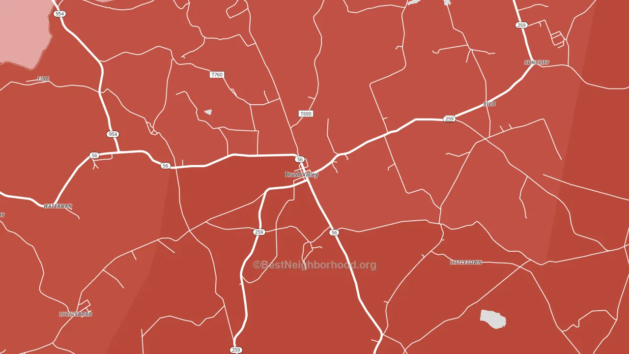 Brush Valley, PA block-group political-lean map