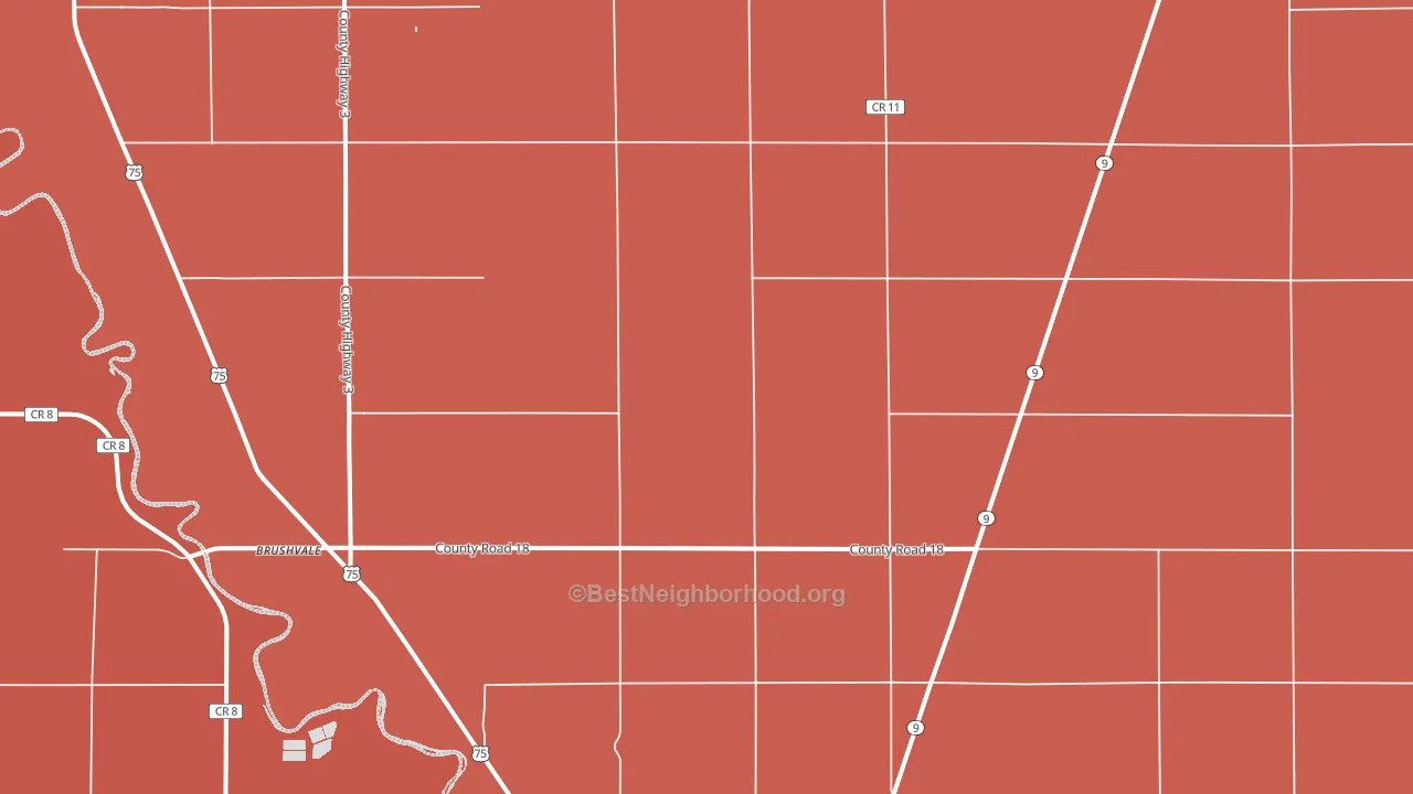 Brushvale, MN block-group political-lean map