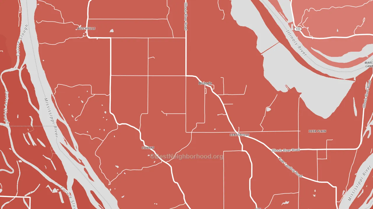 Brussels, IL block-group political-lean map