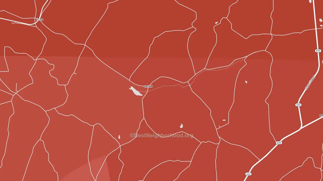 Bryan, PA block-group political-lean map