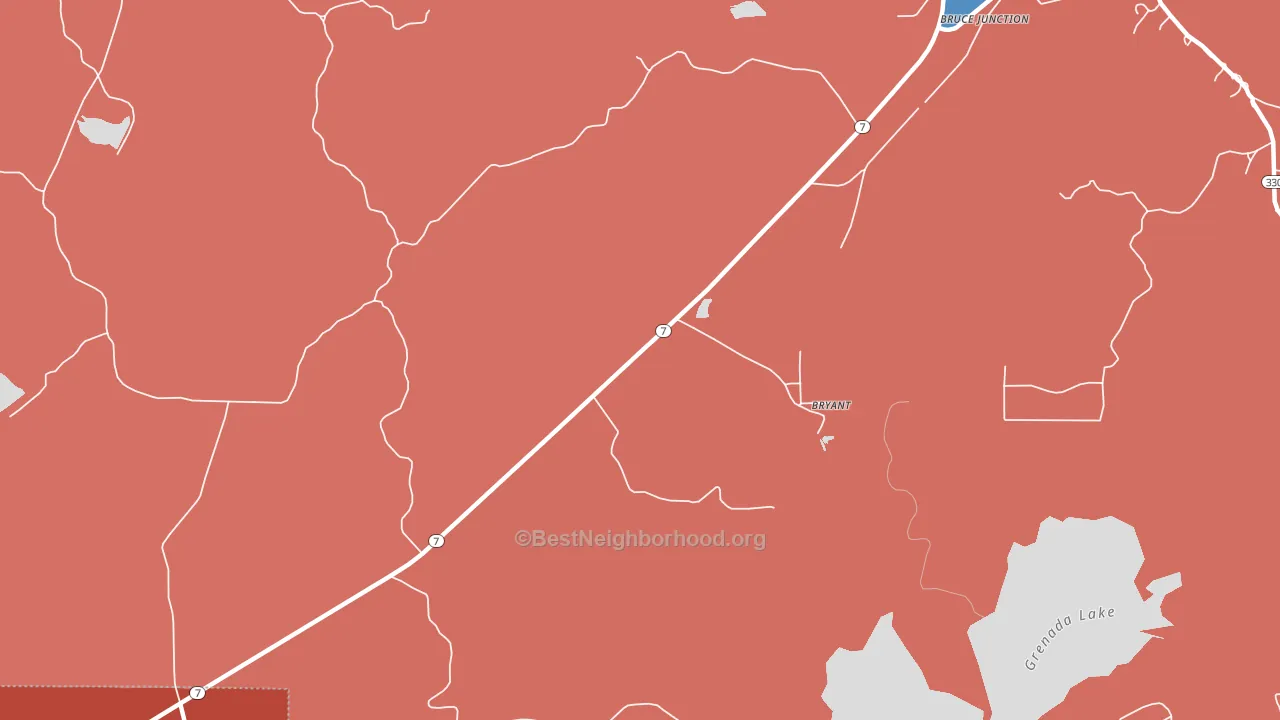 Bryant, MS block-group political-lean map