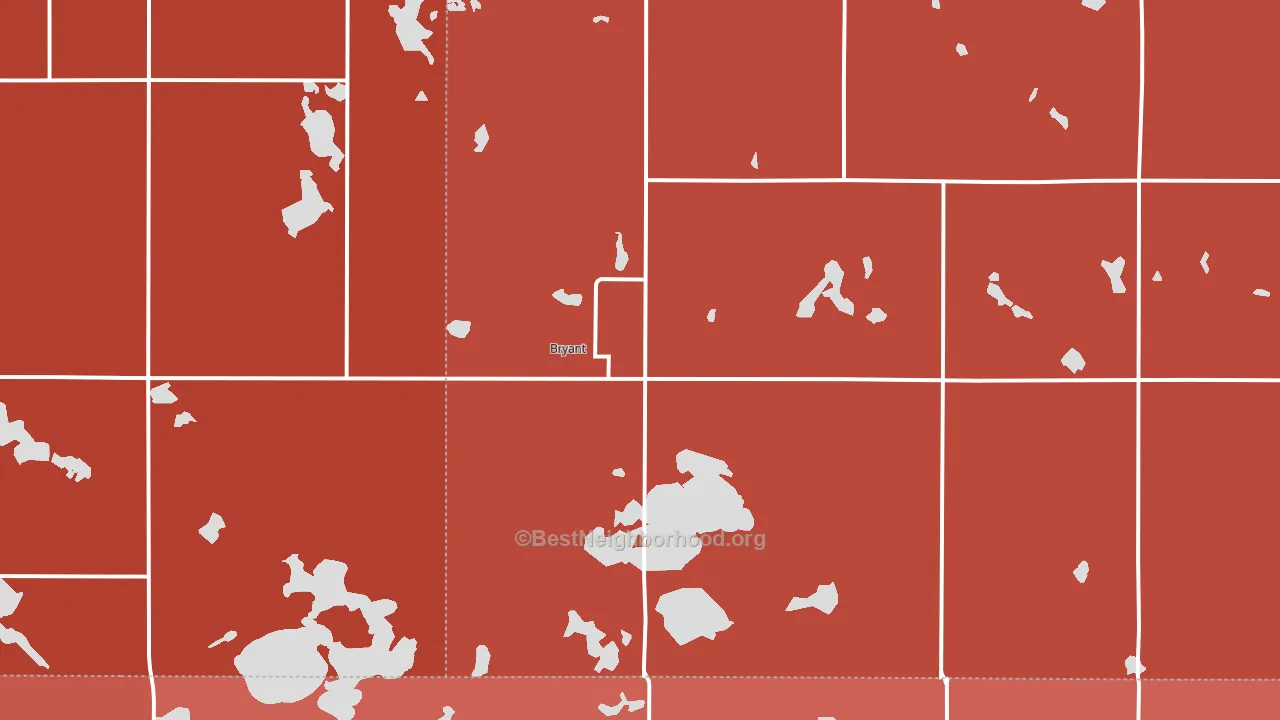 Bryant, SD block-group political-lean map