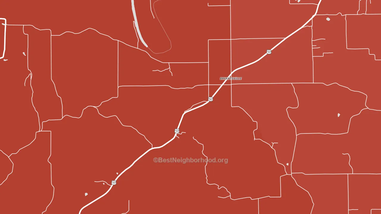 Bryantsville, IN block-group political-lean map