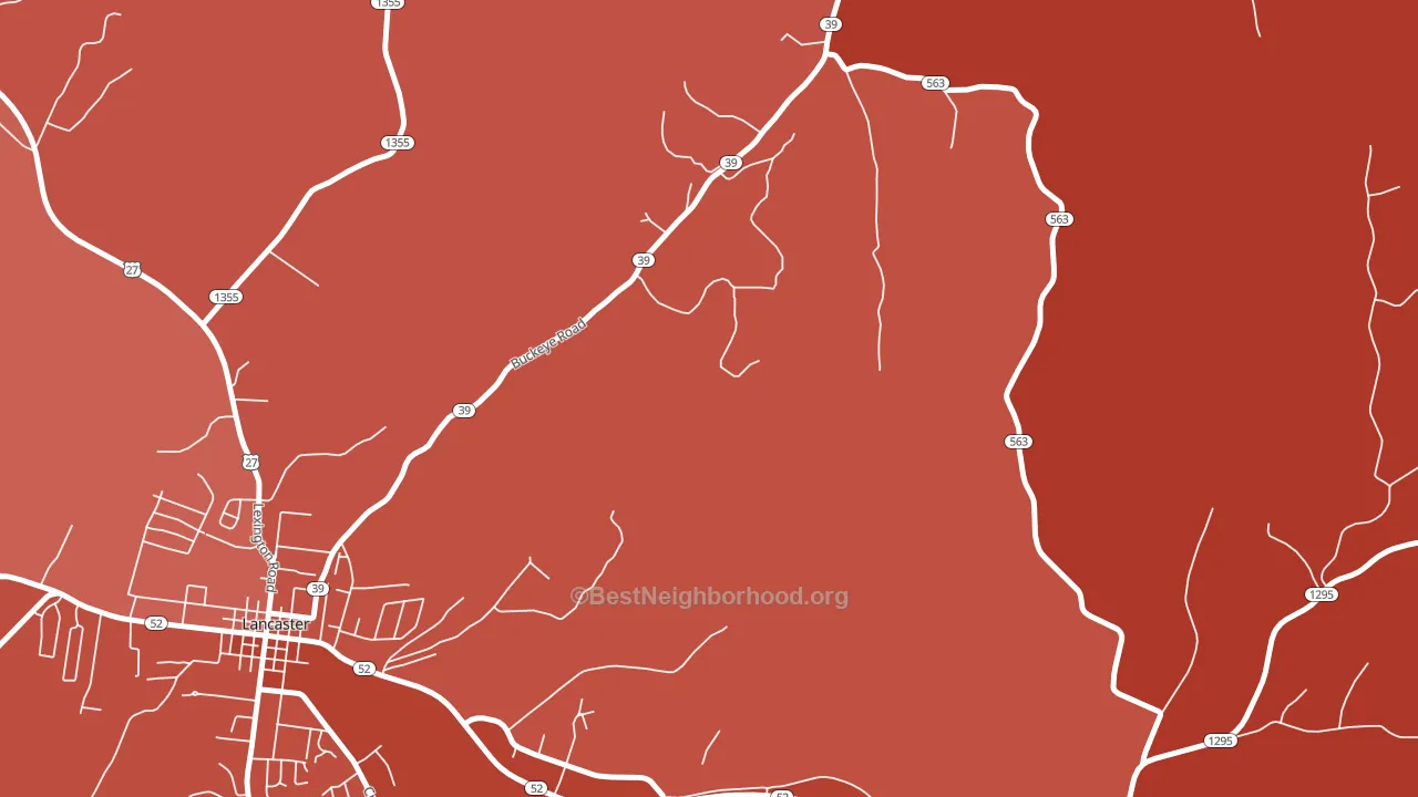 Bryantsville, KY block-group political-lean map